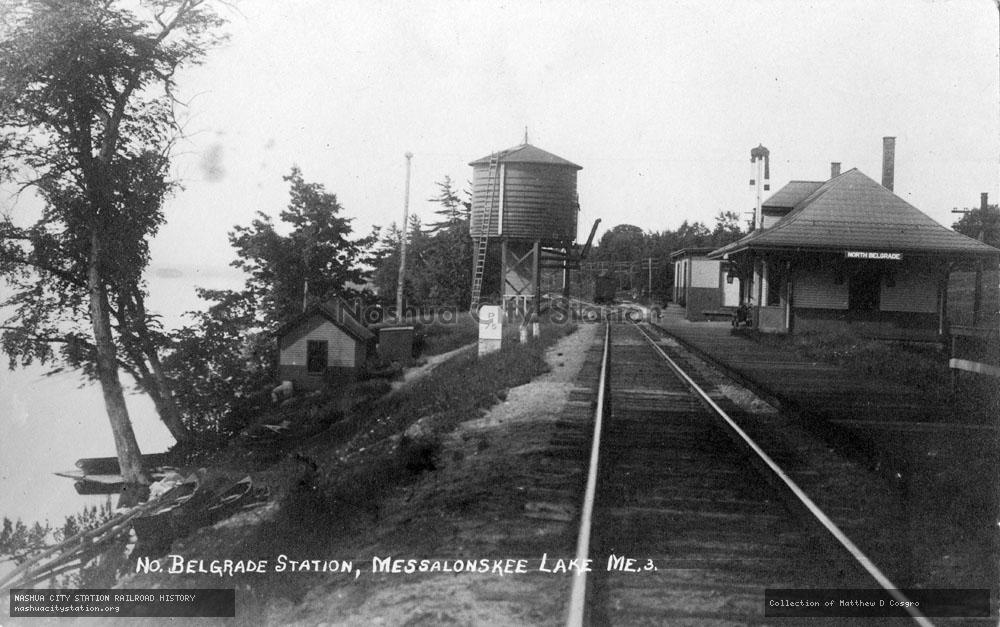 Postcard: North Belgrade Station, Messalonskee Lake, Maine